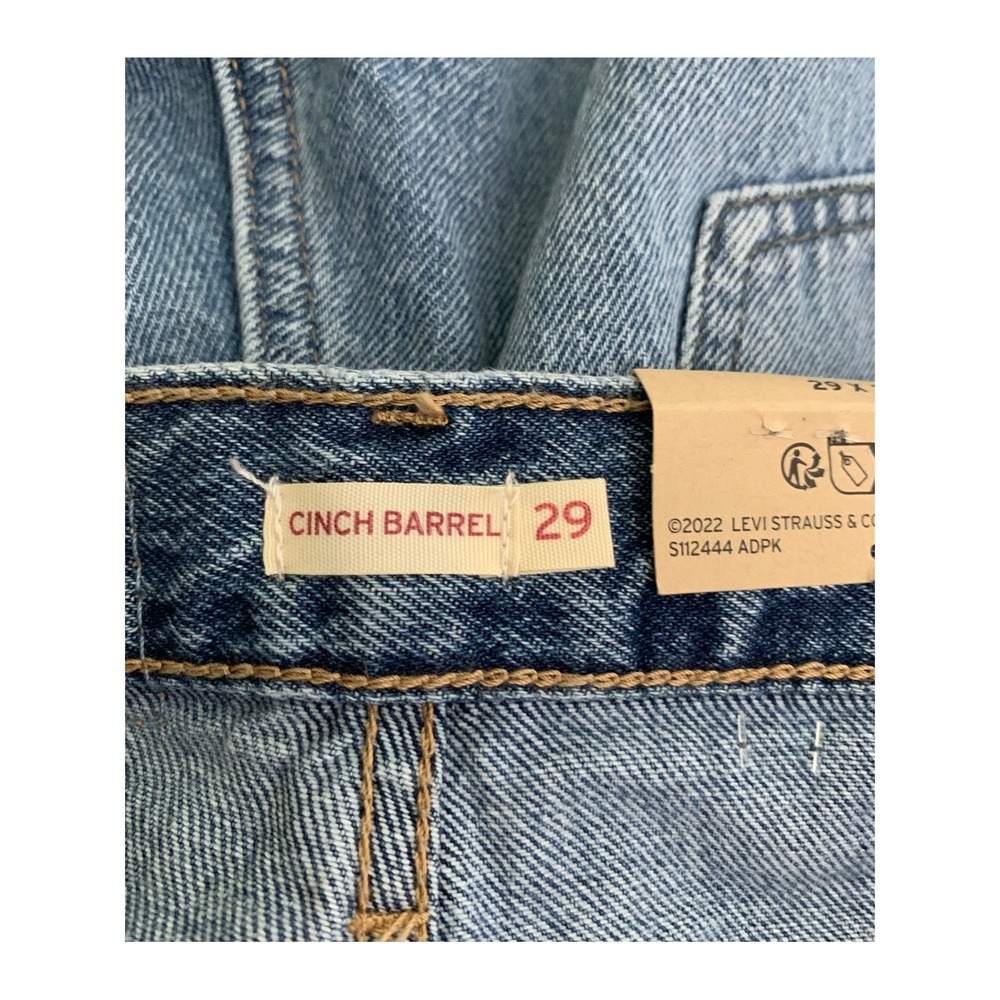 Levi Cinch Barrel Jeans Women 29 Blue 100% Cotton Fade Denim Pants NEW - Picture 3 of 10